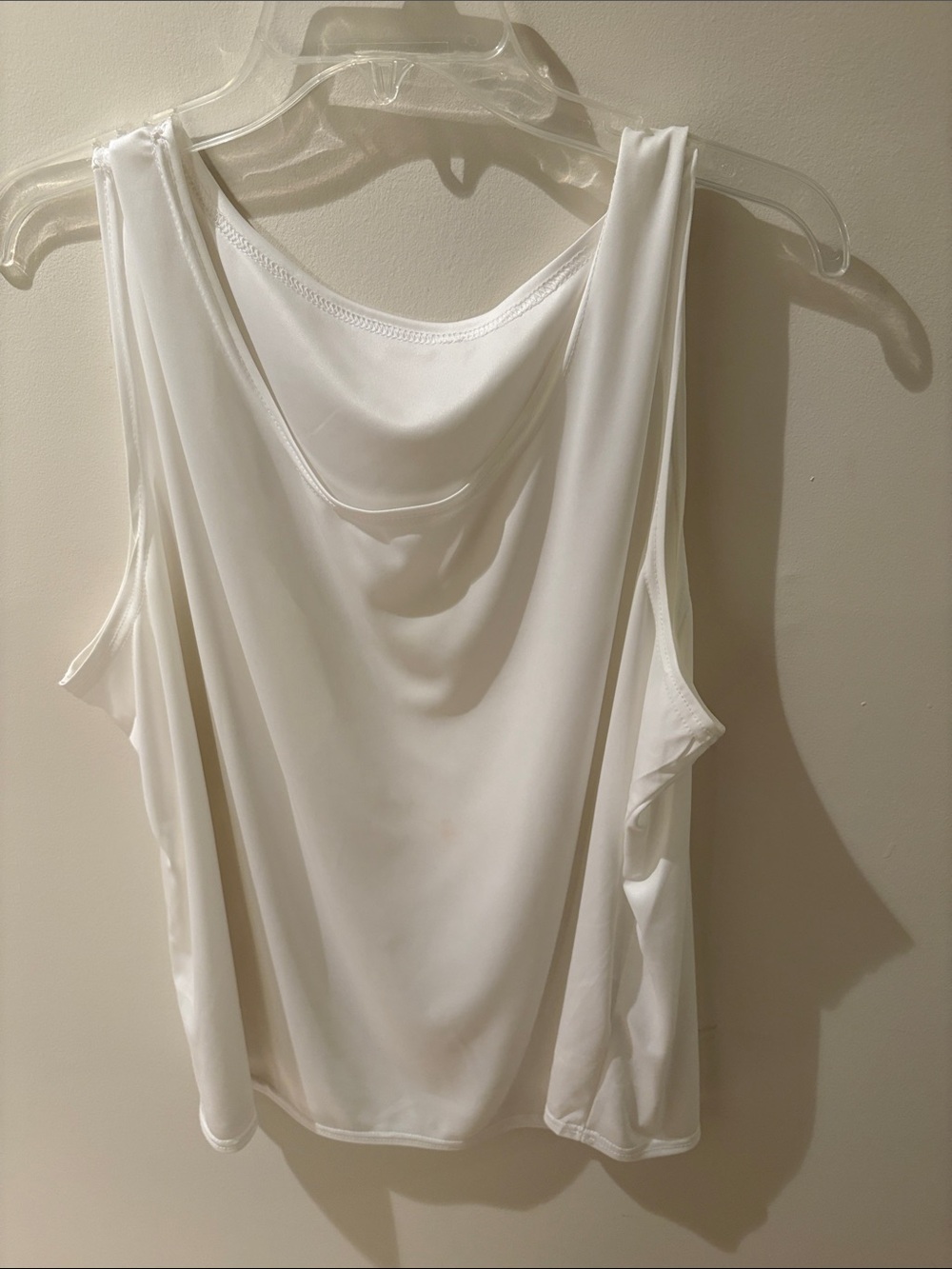 Notations White Cowl Neck Sleeveless Camisole